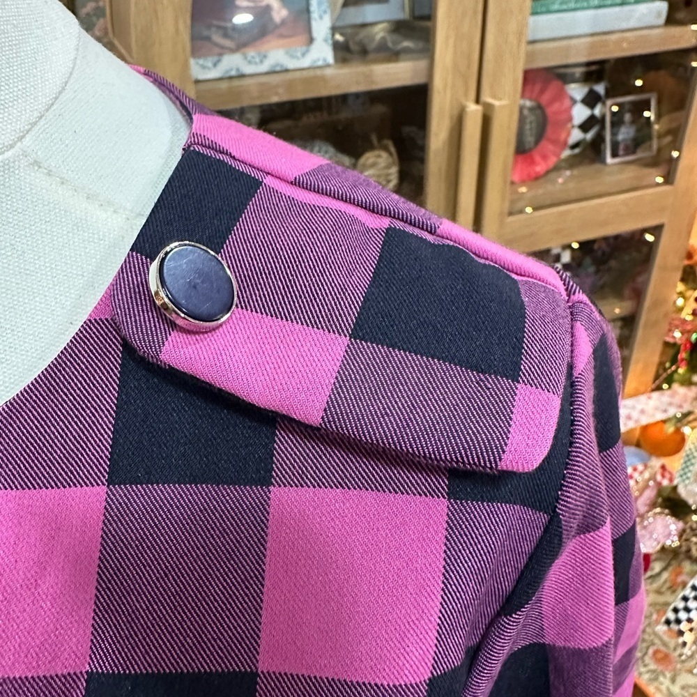 Do + Be pink and Navy Plaid Women's Blouse size small - Picture 4 of 8